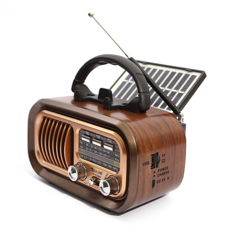 Retro Handset Phone - Mini Radio de madera con Panel