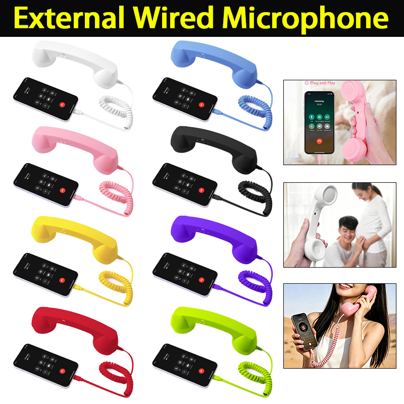 Retro Handset Phone - Auriculares con cable de 3.5 mm