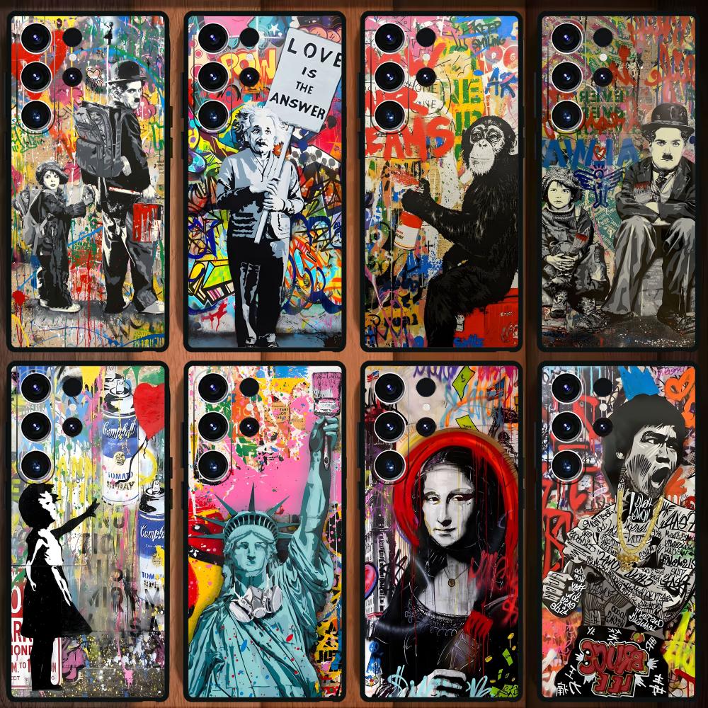 Banksy Graffiti Art funda de t - Samsung Accessories Phone reseña y precio